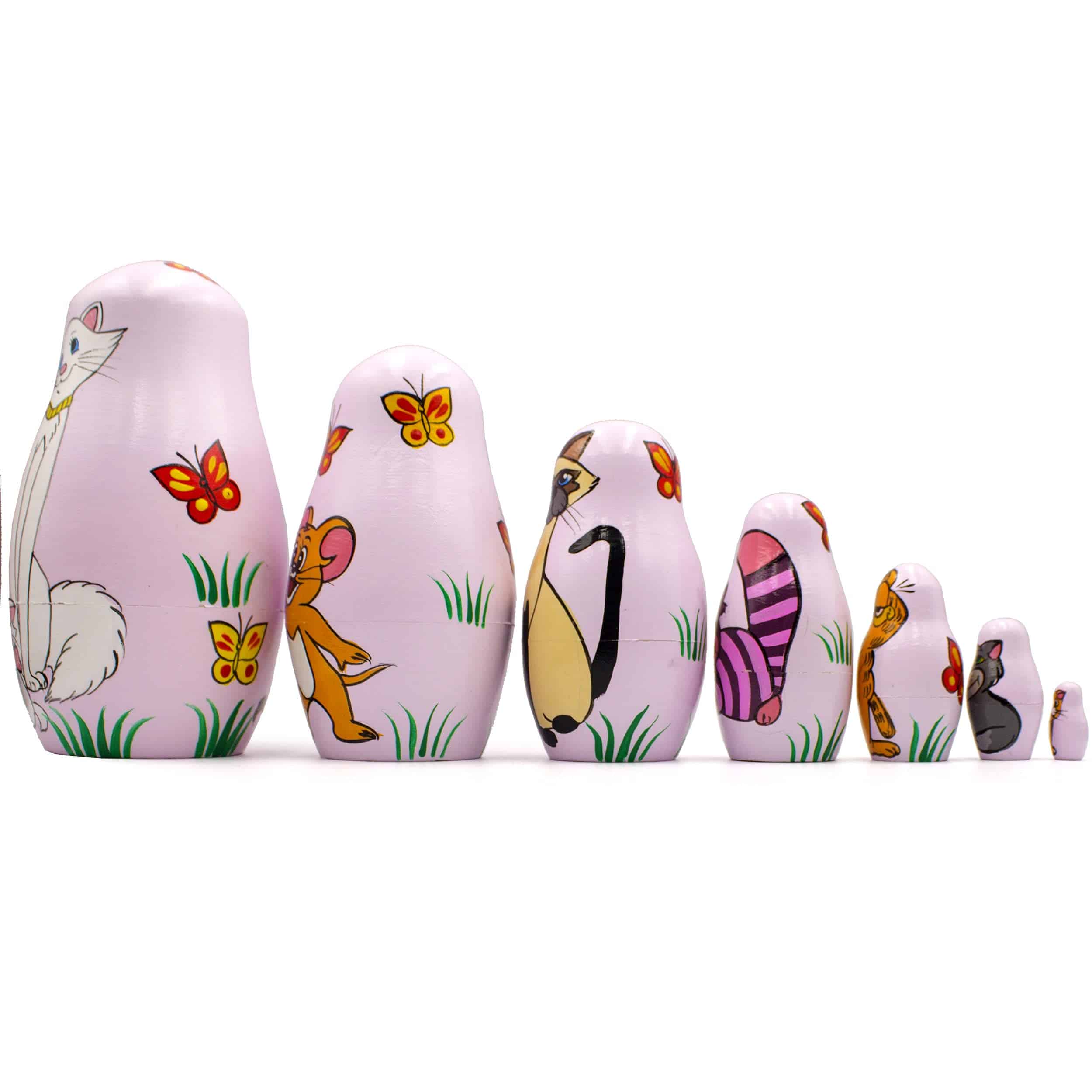 Muñecas Rusas de Gatos de Dibujos Animados Set de 7 piezas - Imagen 7