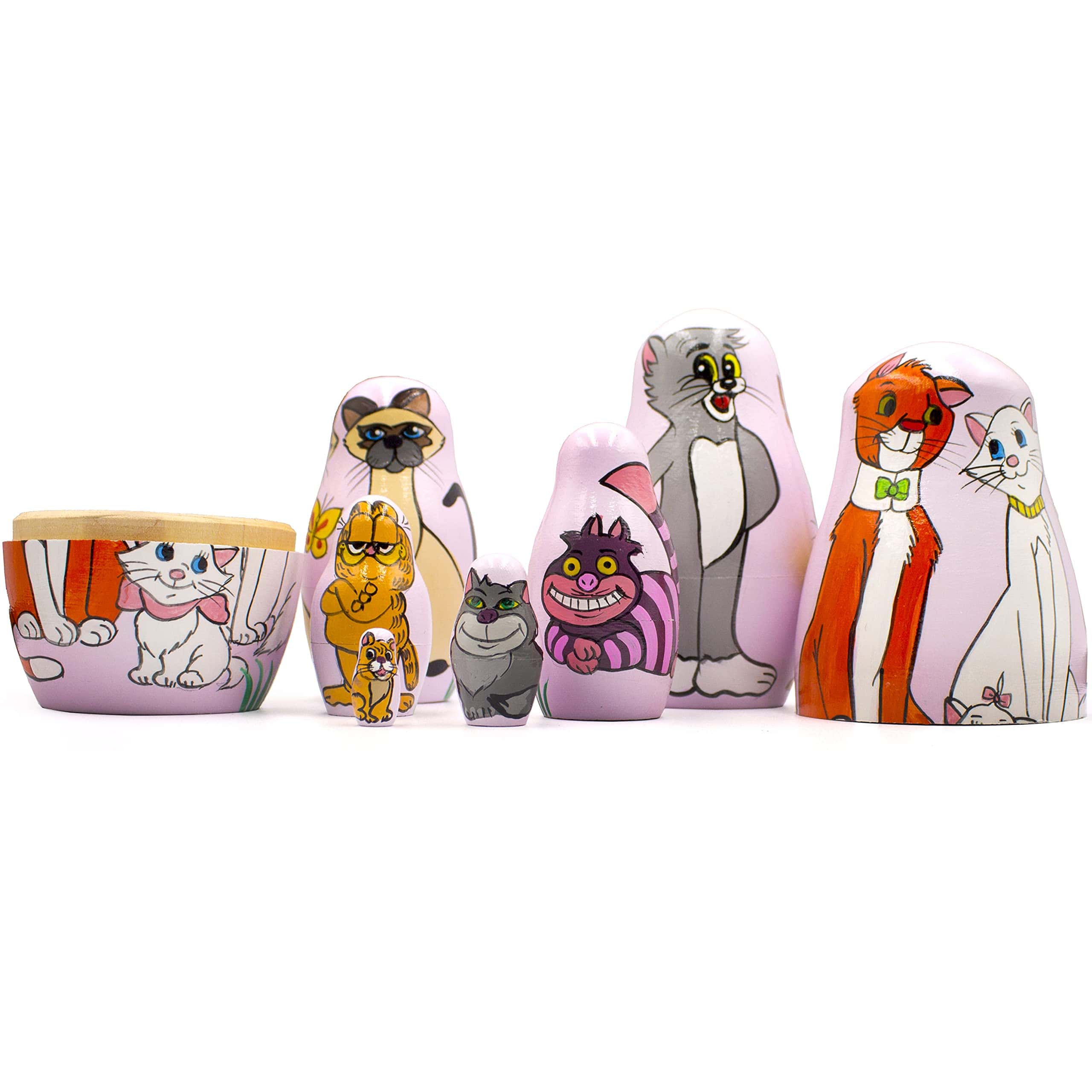 Muñecas Rusas de Gatos de Dibujos Animados Set de 7 piezas - Imagen 4
