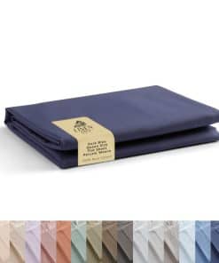 Linen Home 100% Cotton Percale 1 Sábana Plana, Tamaño Queen