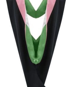 Cappe Diem Master Graduation Deluxe Hood -Salmon-Verde/Blanc