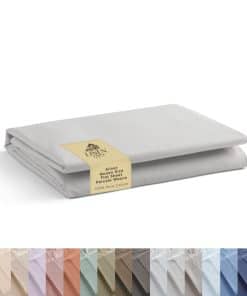 Linen Home 100% Algodón Percale 1 Sábana -Plata