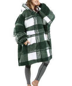 Manta con capucha de gran tamaño a cuadros de Cataluña,