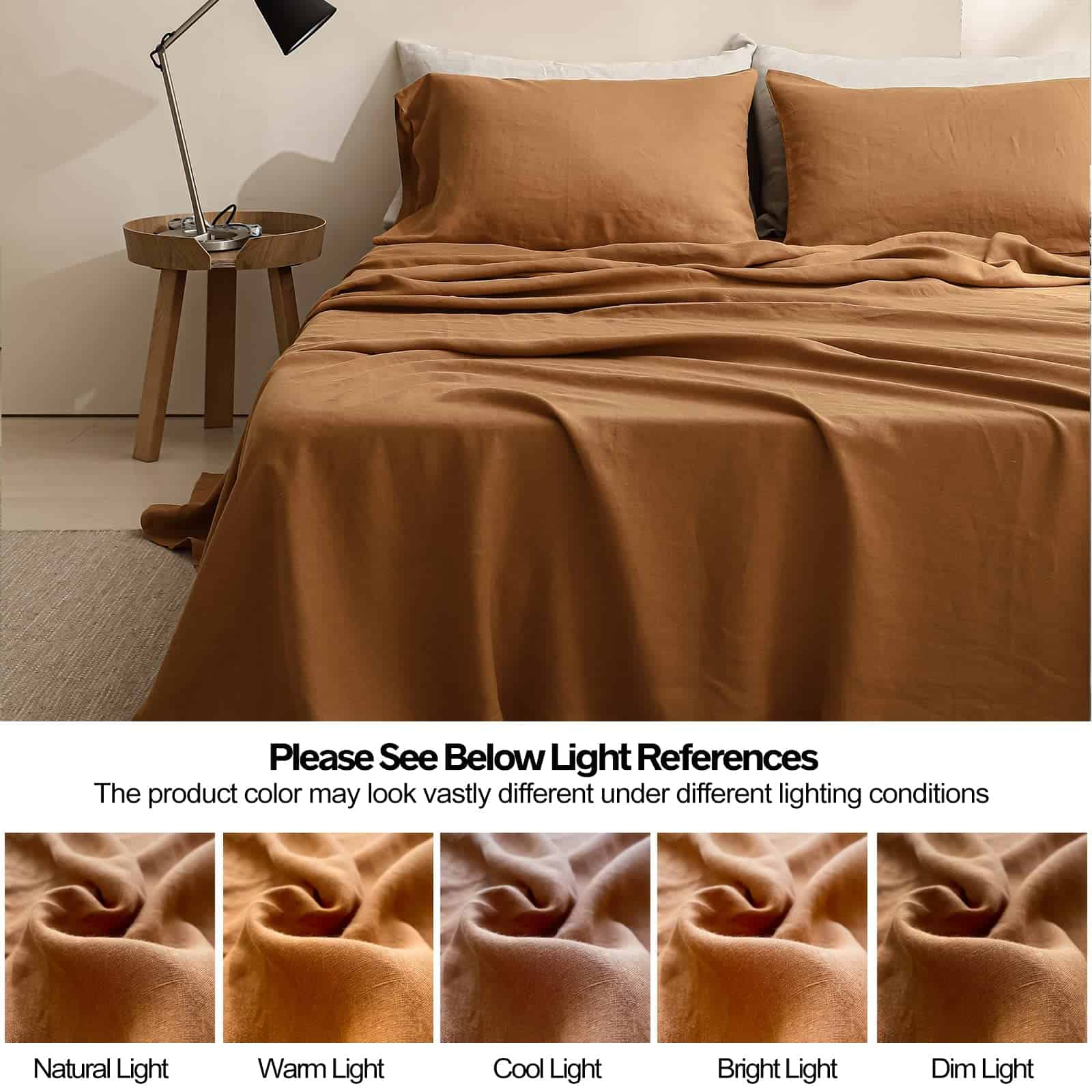 Juego de sábanas 100% lino Simple&Opulence 4 -Rust - Imagen 7