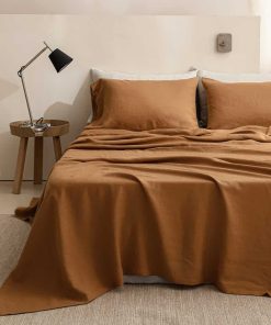 Juego de sábanas 100% lino Simple&Opulence 4 -Rust