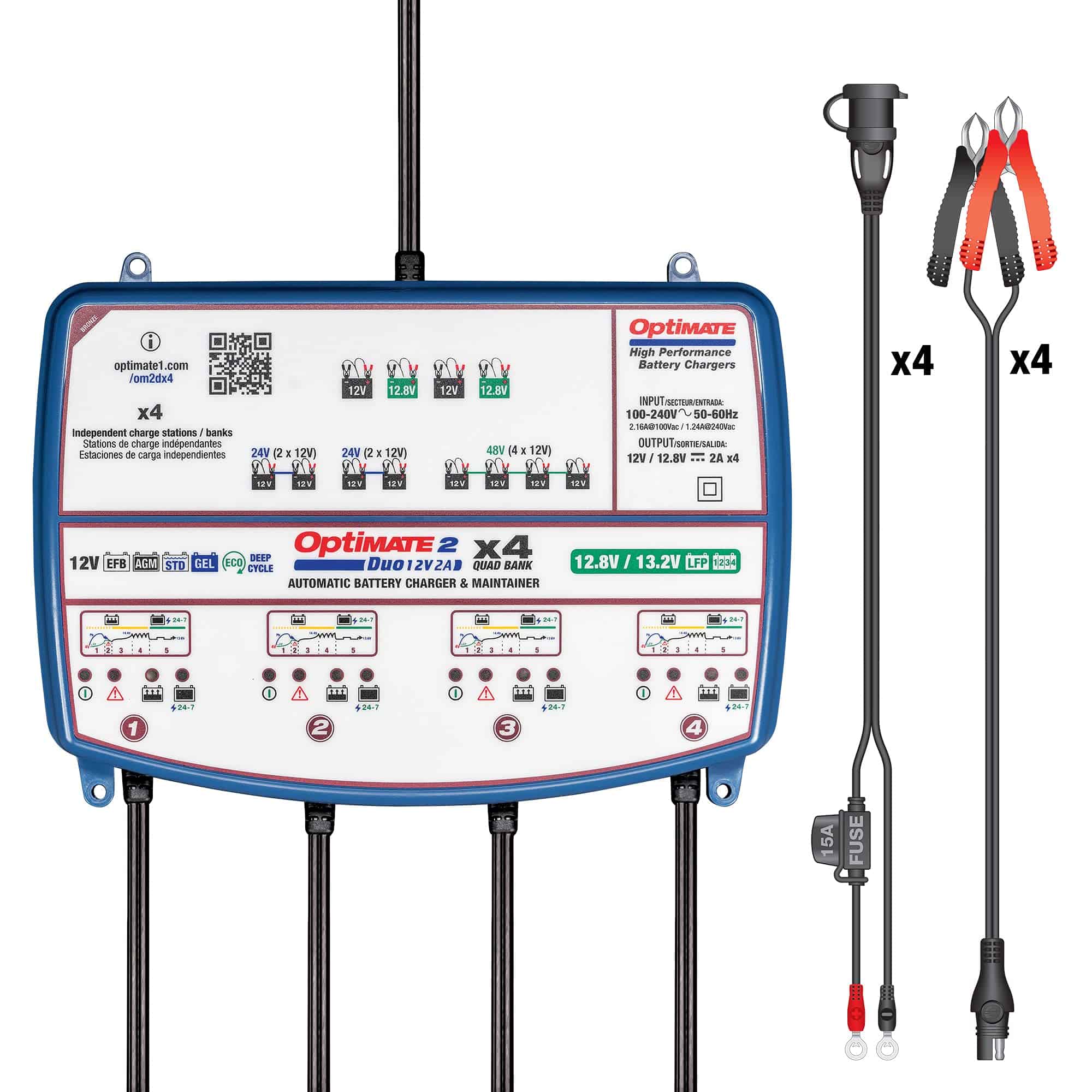 Cargador y mantenedor de batería sellada Tecmate Optimate 2 - Imagen 4