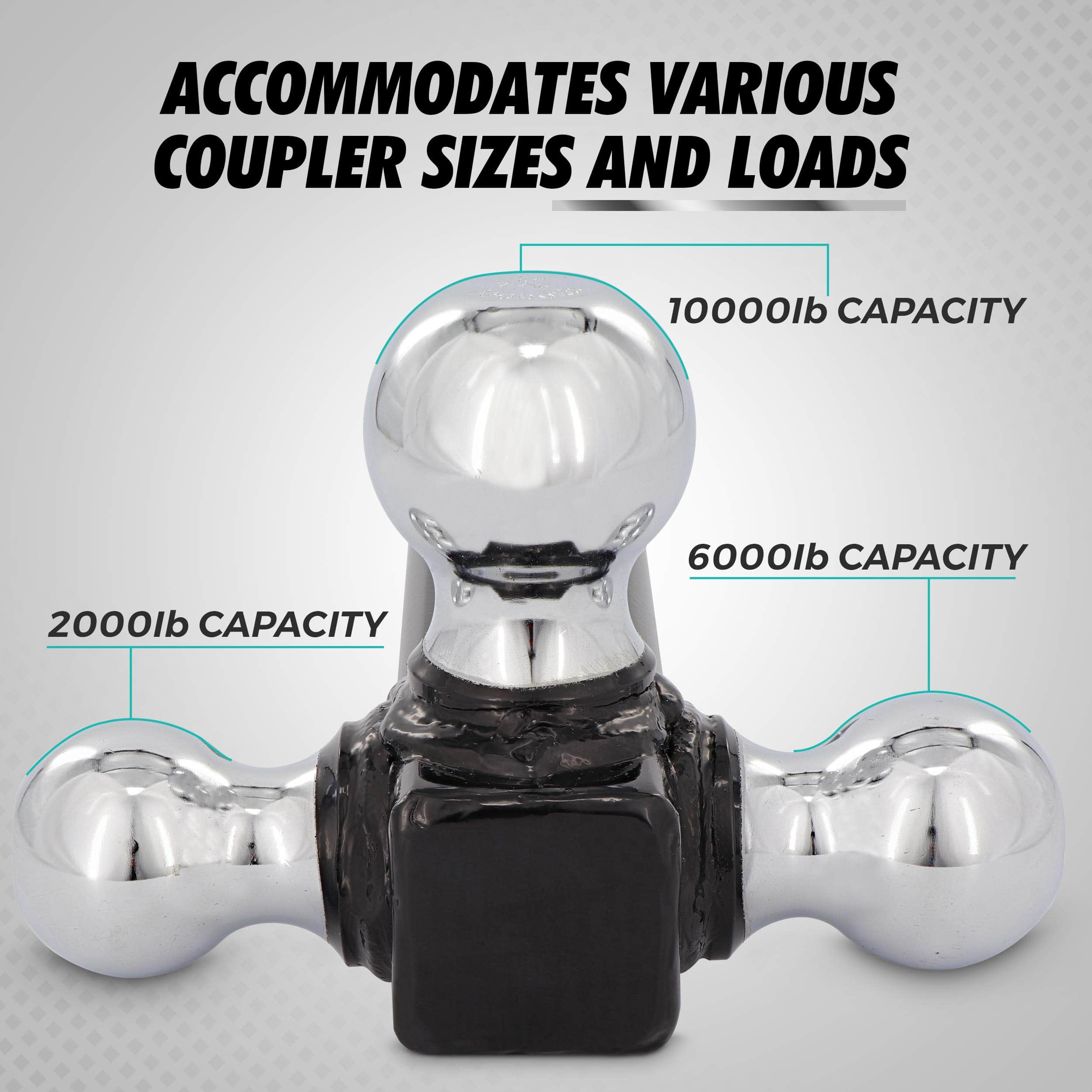 Enganche de tres bolas Goreks Tri Ball Hitch Mount Receiver - Imagen 4
