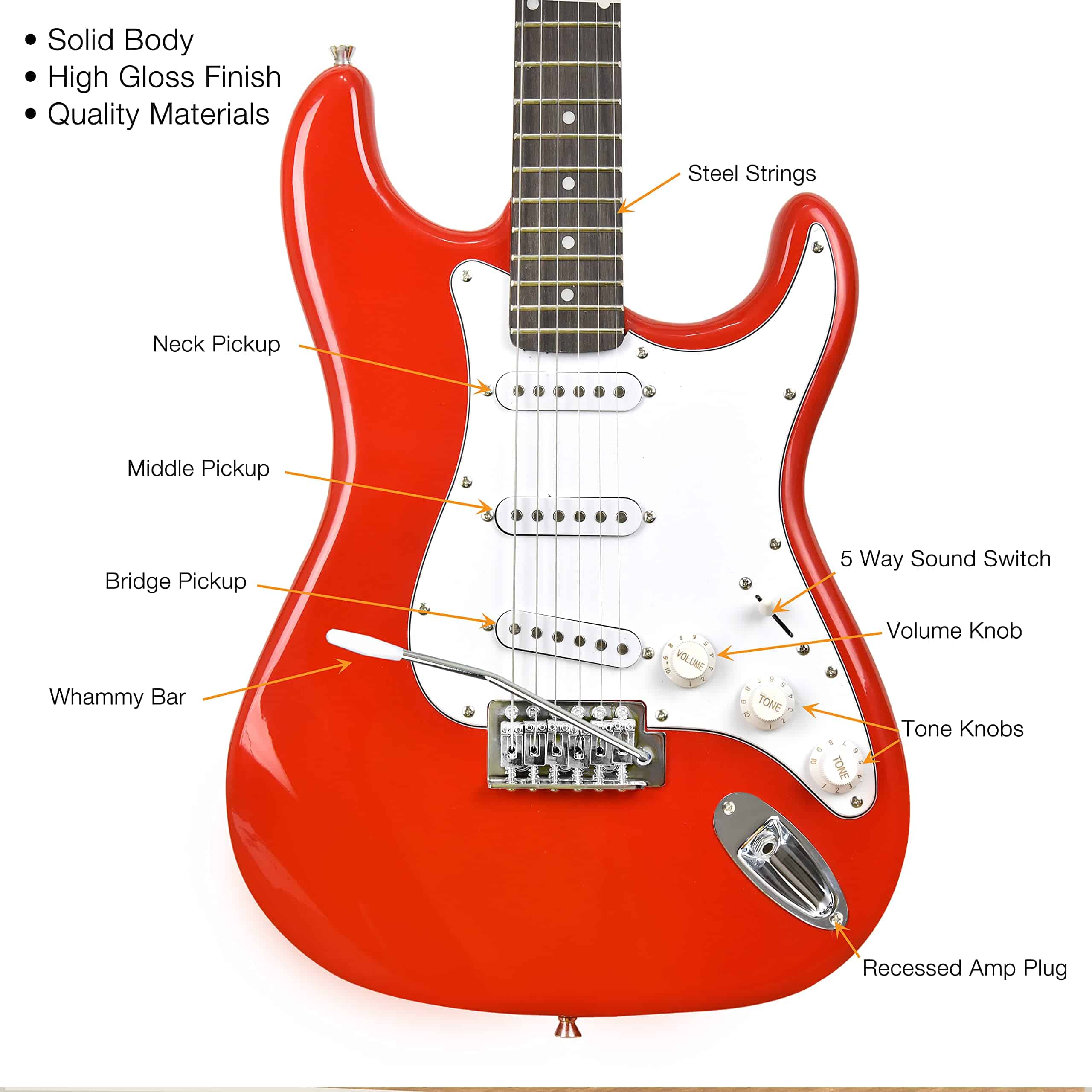 Guitarra Eléctrica Master Play de 39 pulgadas, Para - Imagen 4