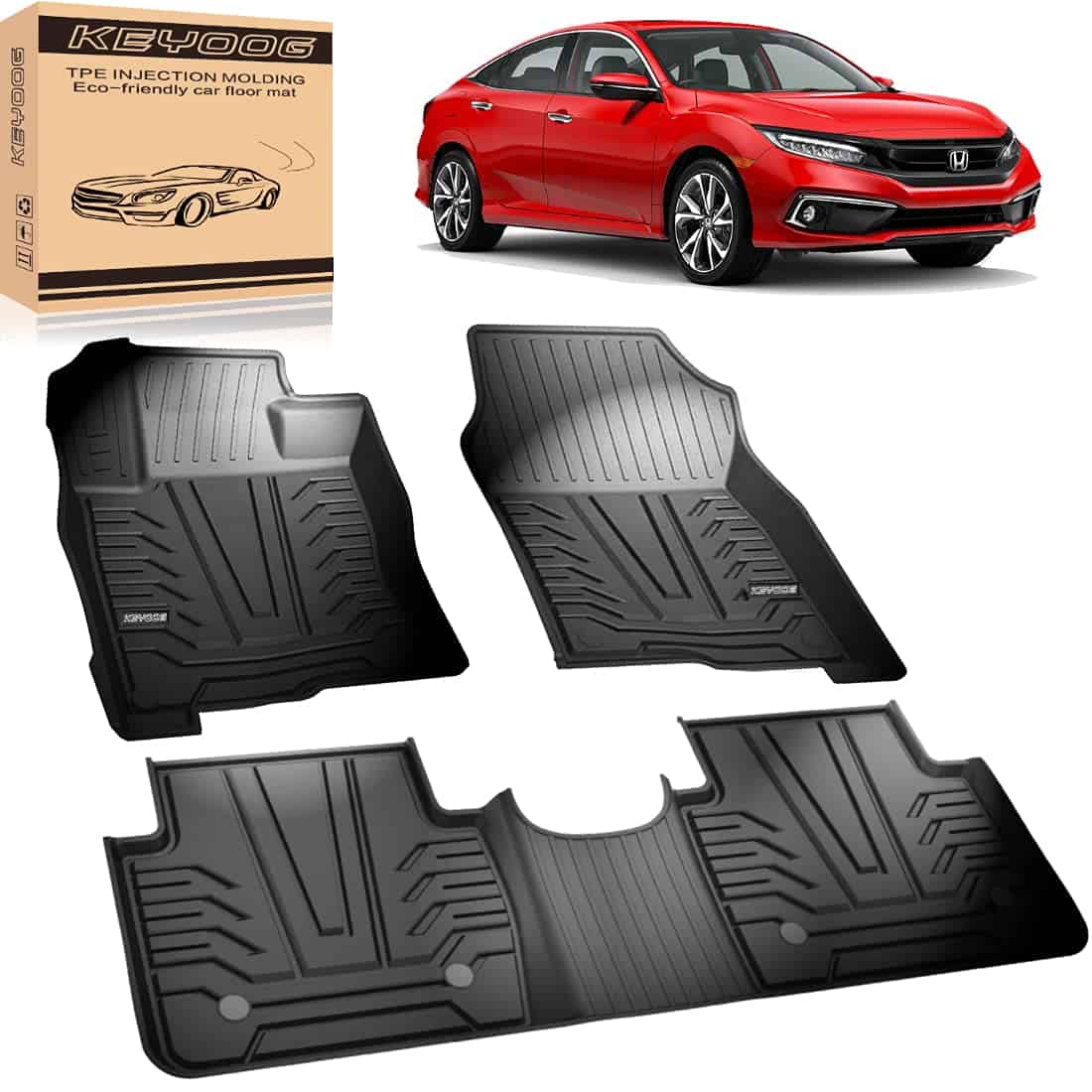 Tapetes para Autos KEYOOG, Compatible con Honda Civic