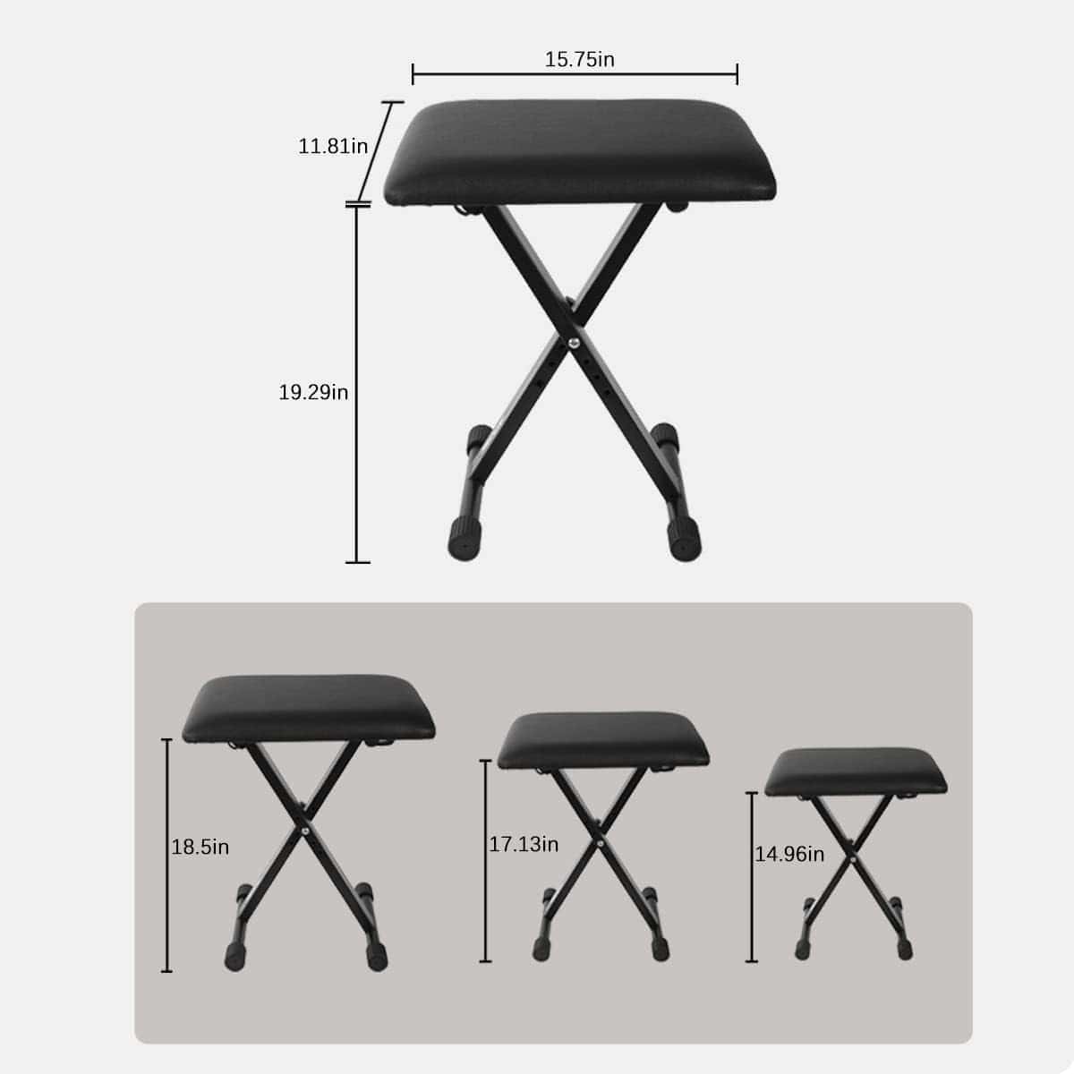 Banqueta de teclado AODSK X-Style acolchada con cojín, - Imagen 6