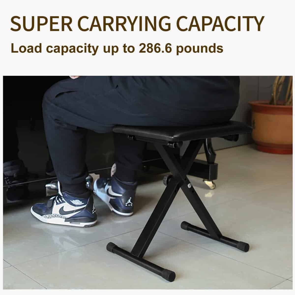 Banqueta de teclado AODSK X-Style acolchada con cojín, - Imagen 9