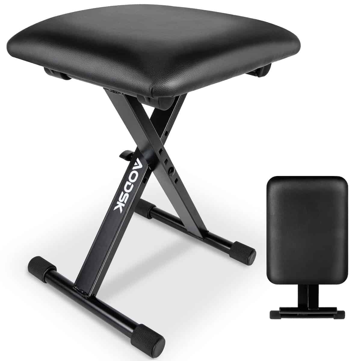 Banqueta de teclado AODSK X-Style acolchada con cojín,