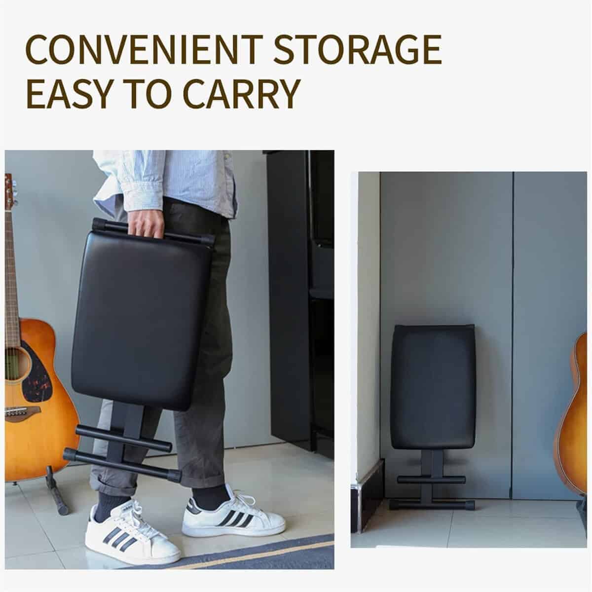 Banqueta de teclado AODSK X-Style acolchada con cojín, - Imagen 3