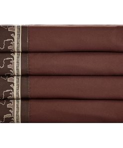 Juego de sábanas para dormitorio con estampado de cabañas