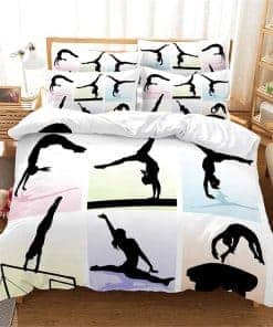 Juego de Funda de Edredón Tamaño Completo Blanco Gimnasia