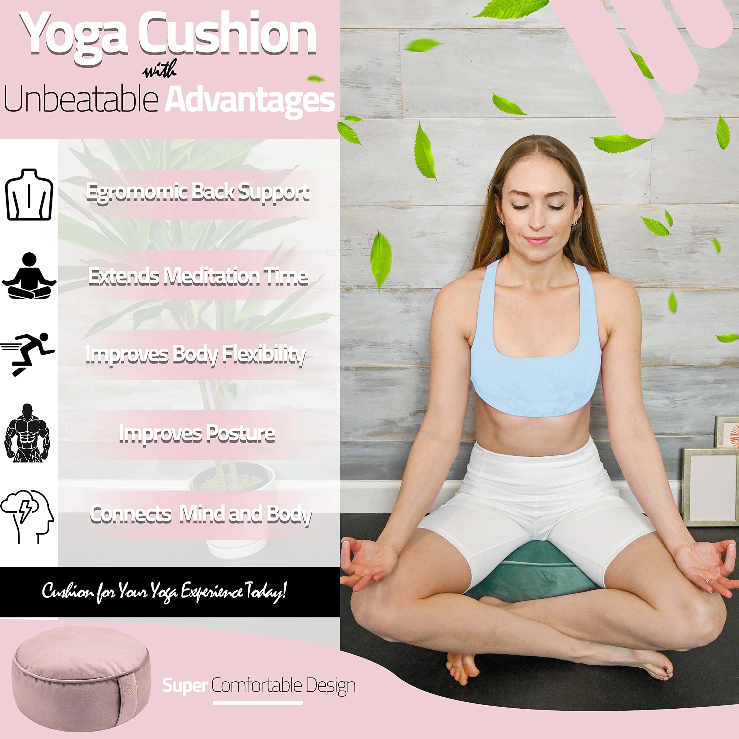 Cojín de meditación de terciopelo Secret -sa Claro) - Imagen 6