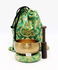 Cuenco Tibetano Martillado a Mano SANSKAR -VERDE