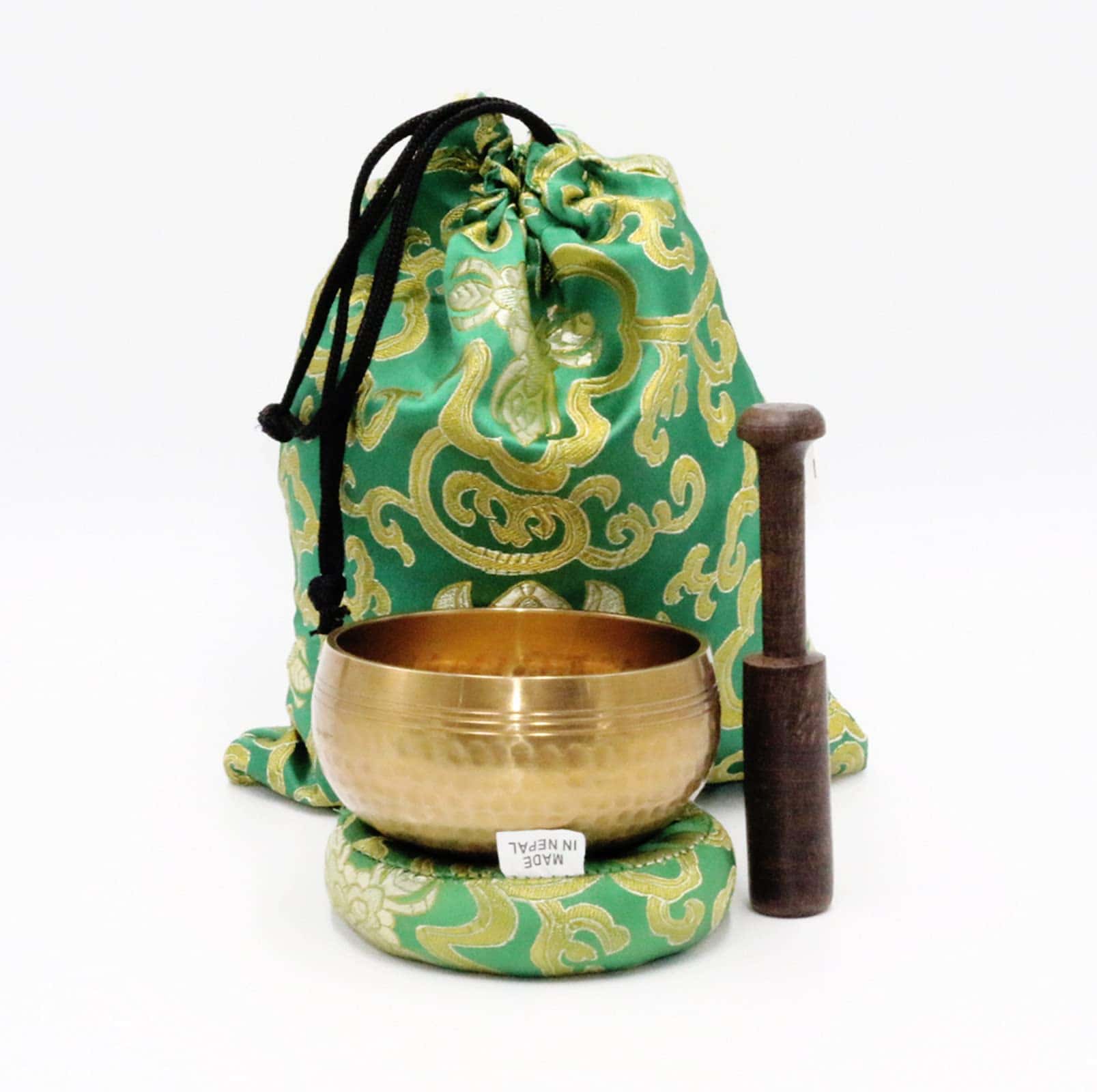 Cuenco Tibetano Martillado a Mano SANSKAR -VERDE