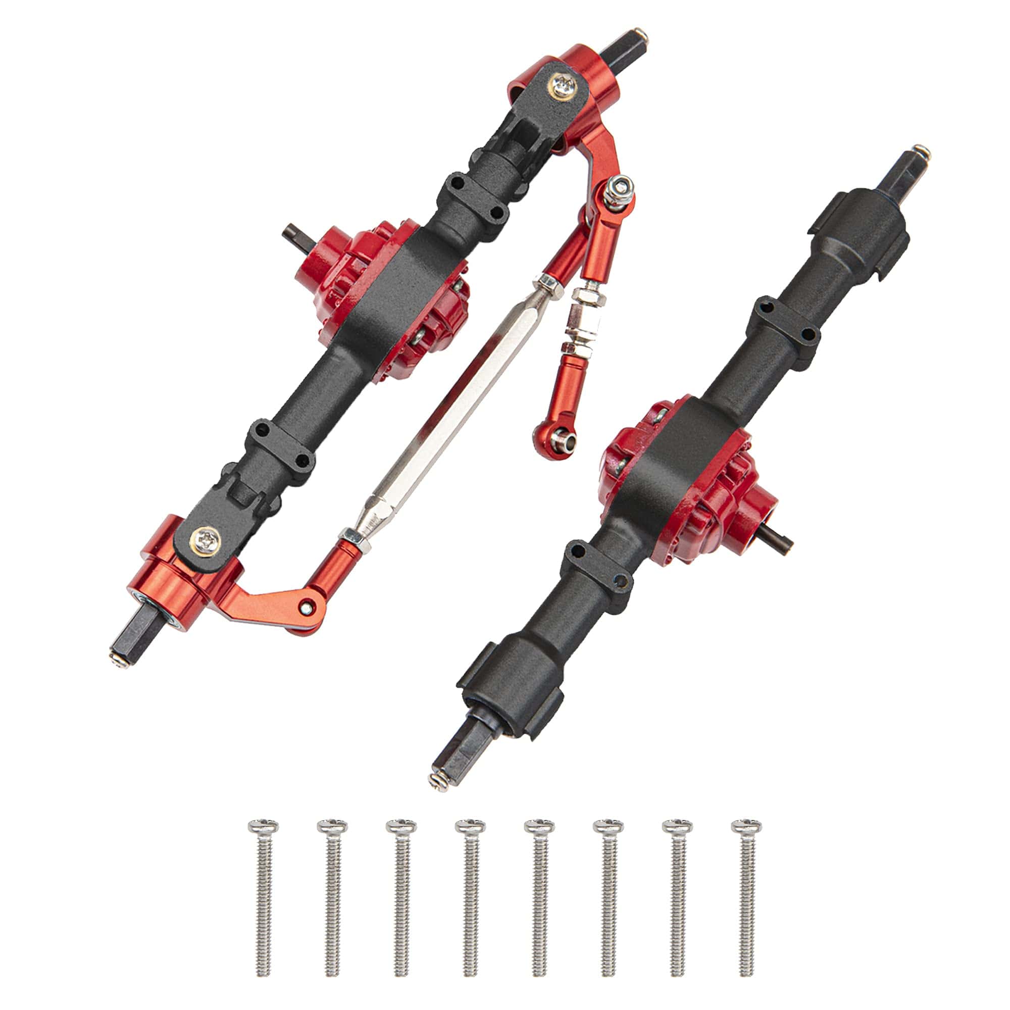 ShareGoo Metal Front & Rear Axle Assembly Set -Negro