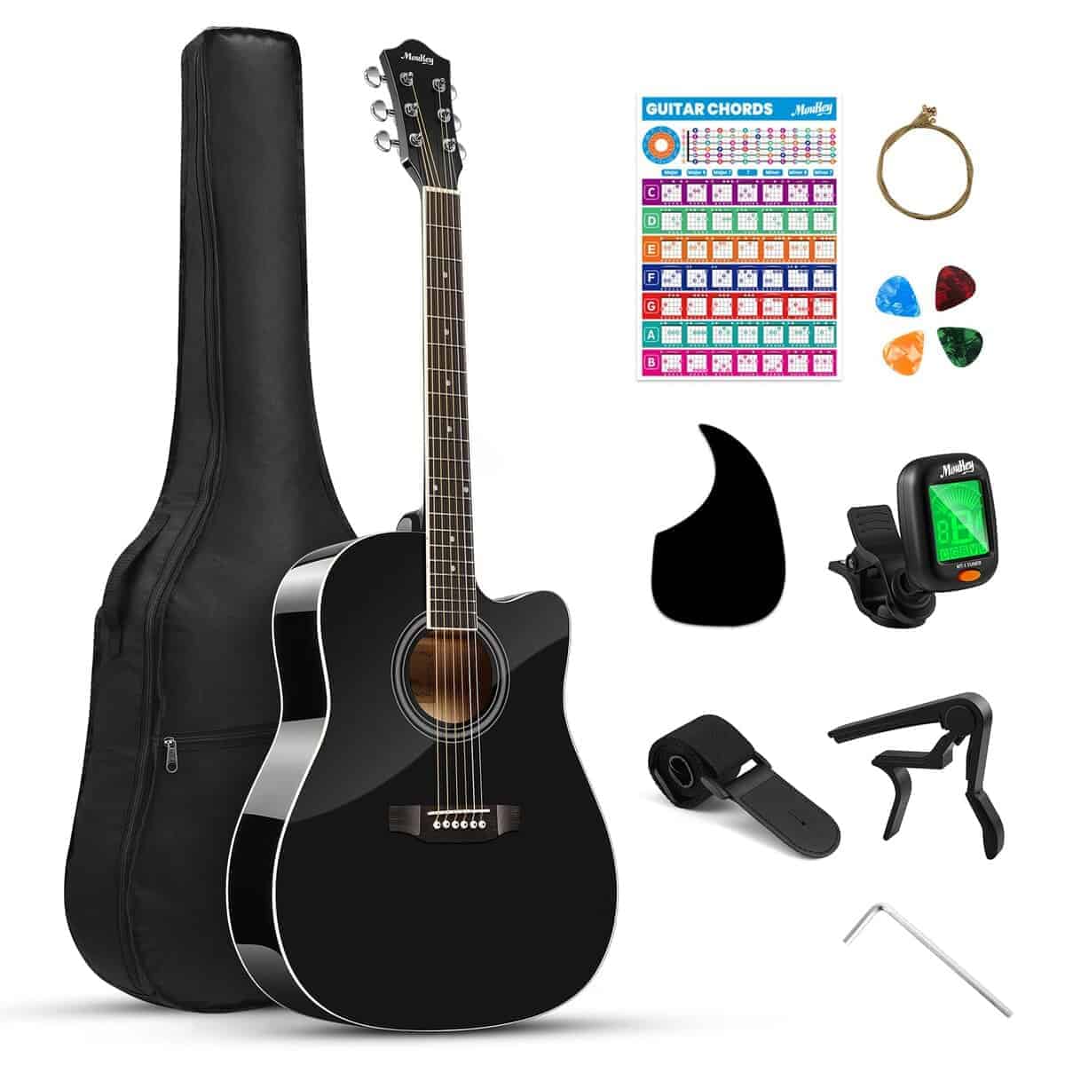 Guitarra Acústica Moukey de 41" para Principiantes Adultos
