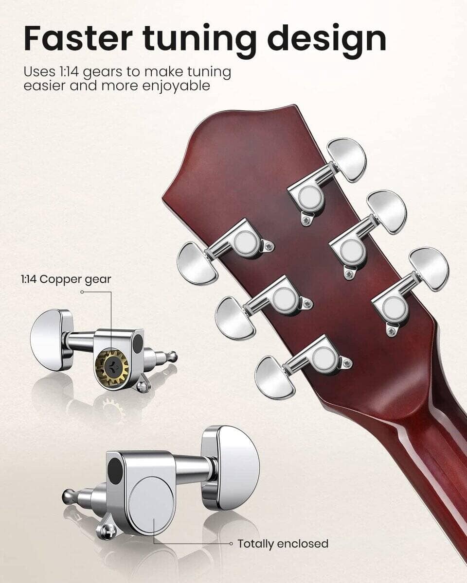 Guitarra Acústica Moukey 41" para Principiantes Adultos 4/4 - Imagen 4