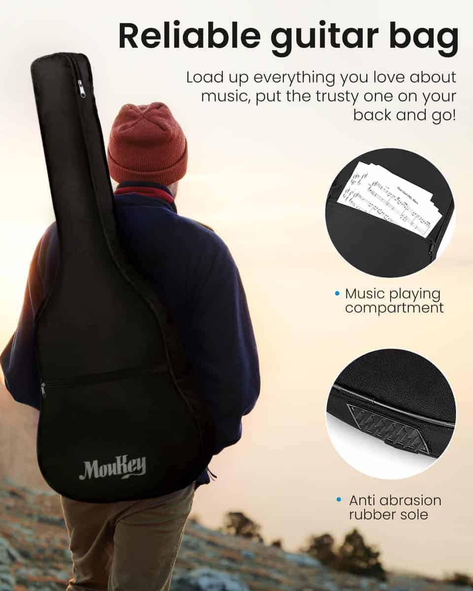 Guitarra Acústica Moukey 41" para Principiantes Adultos 4/4 - Imagen 6