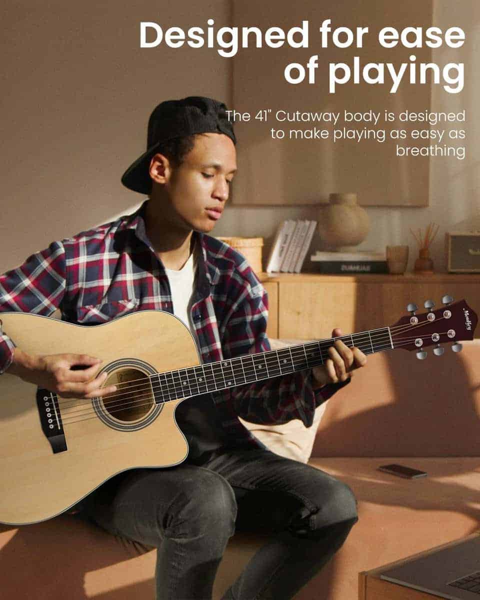 Guitarra Acústica Moukey 41" para Principiantes Adultos 4/4 - Imagen 7