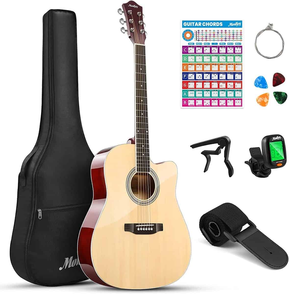 Guitarra Acústica Moukey 41" para Principiantes Adultos 4/4