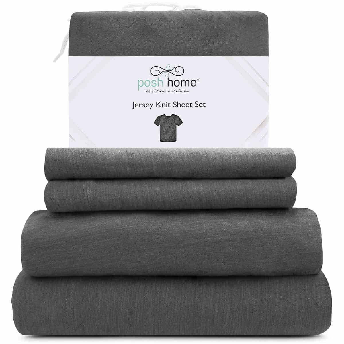 Juego de sábanas de punto de jersey Posh -Gris