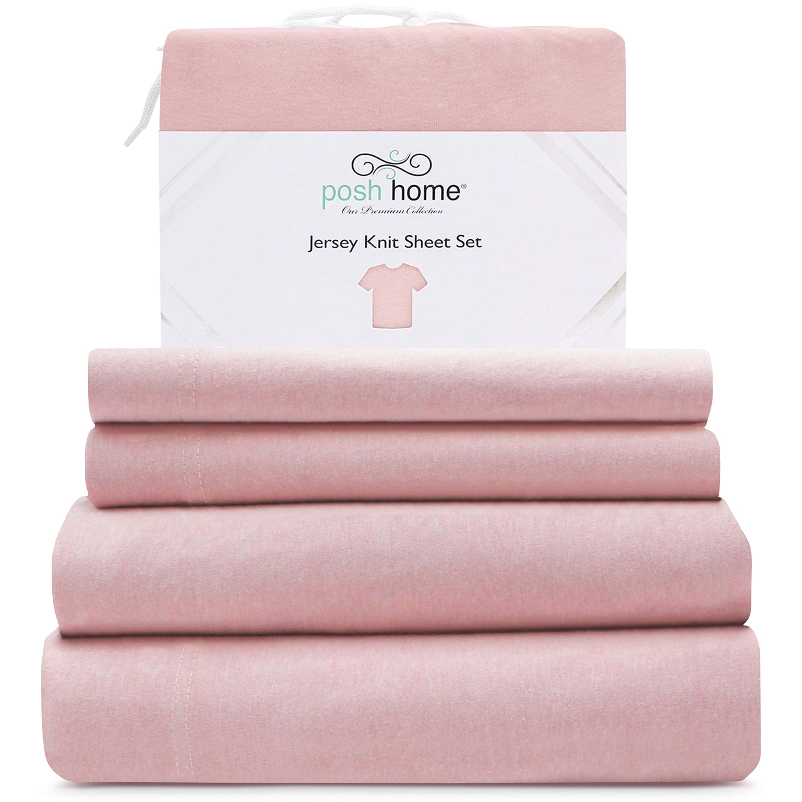 Juego de sábanas de punto de Jersey Posh -Rosa