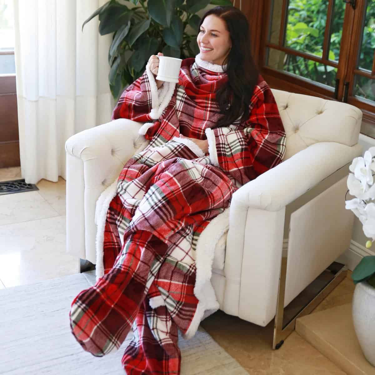 Manta Abrigada con Mangas y Bolsillos para Pies Catalonia - Imagen 7