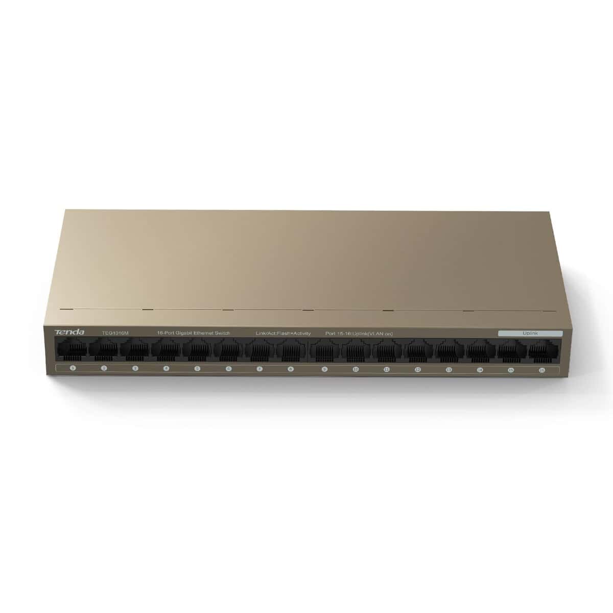 Switch Gigabit Tenda TEG1016M de 16 Puertos, Switch