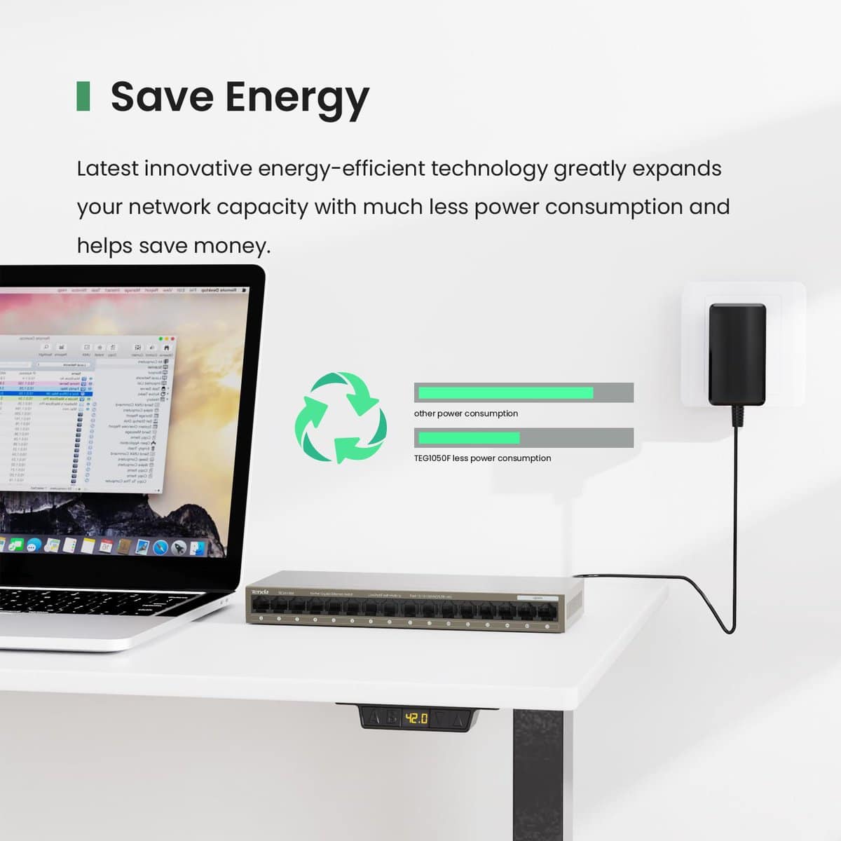 Switch Gigabit Tenda TEG1016M de 16 Puertos, Switch - Imagen 6