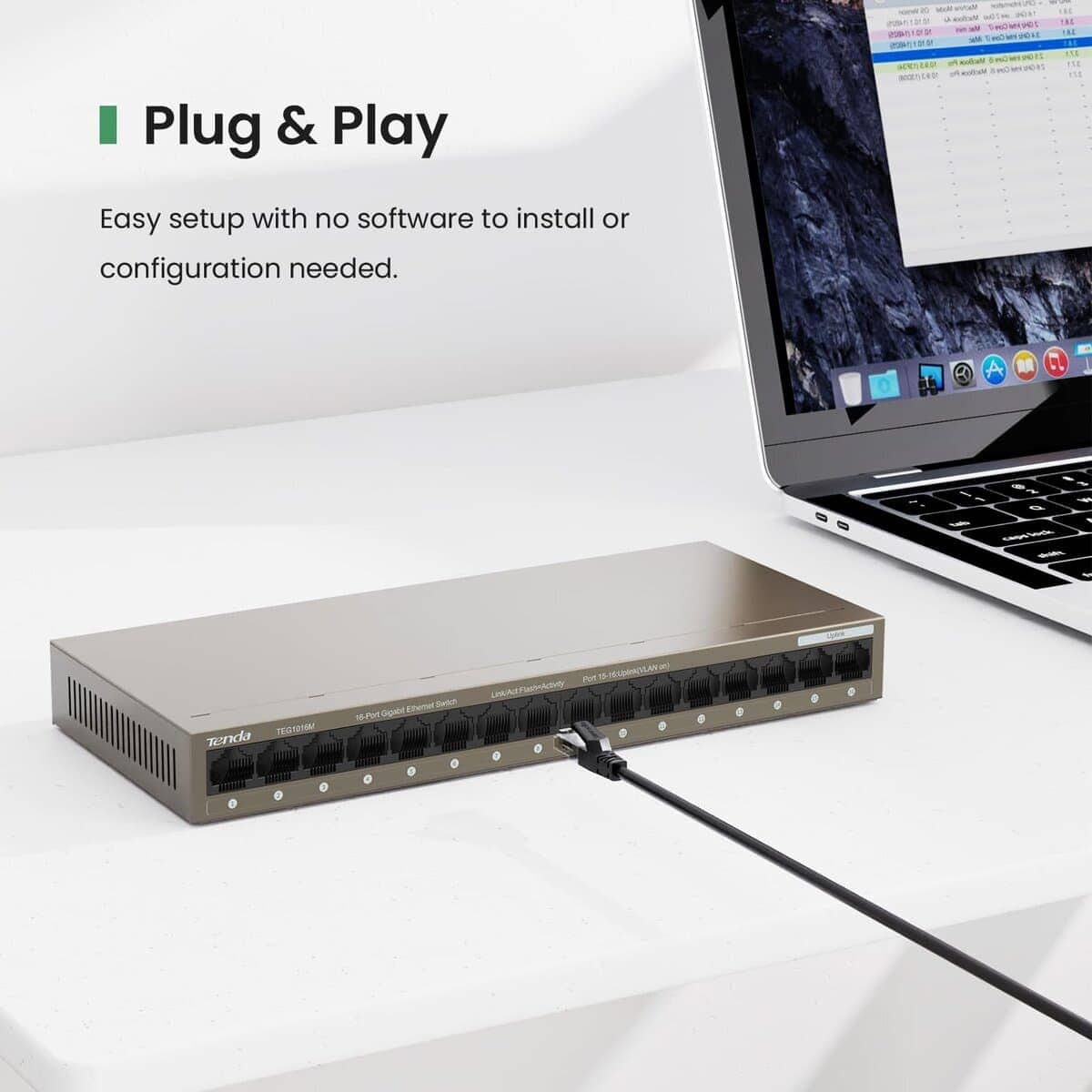 Switch Gigabit Tenda TEG1016M de 16 Puertos, Switch - Imagen 5