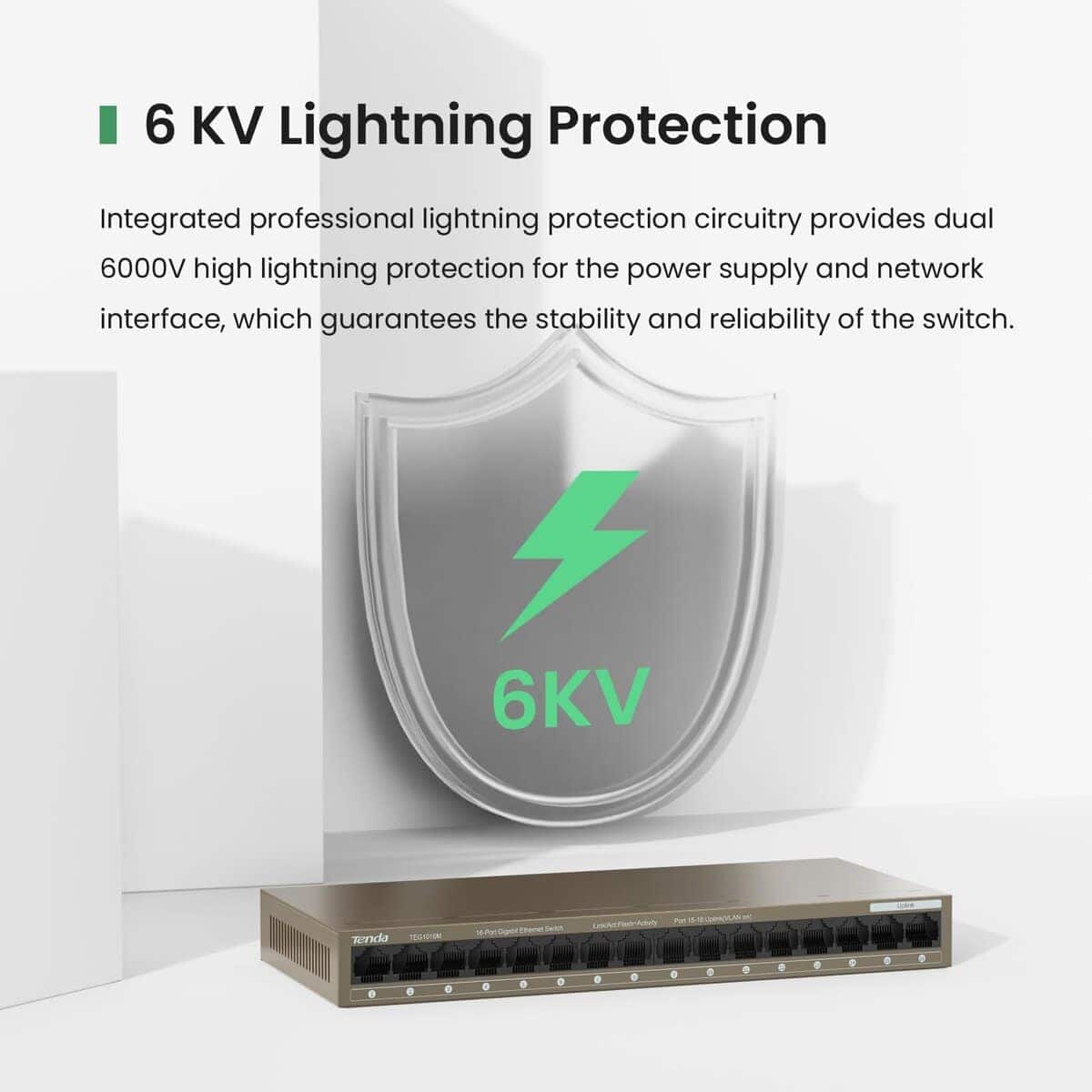 Switch Gigabit Tenda TEG1016M de 16 Puertos, Switch - Imagen 8