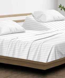 Juego de sábanas Silentnight Split Head -Blanco Rayas