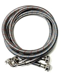 Par de mangueras de lavadora premium de acero inoxidable de