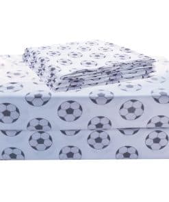 Juego de sábanas deportivas de 3 piezas -Blanco/Negro con ba