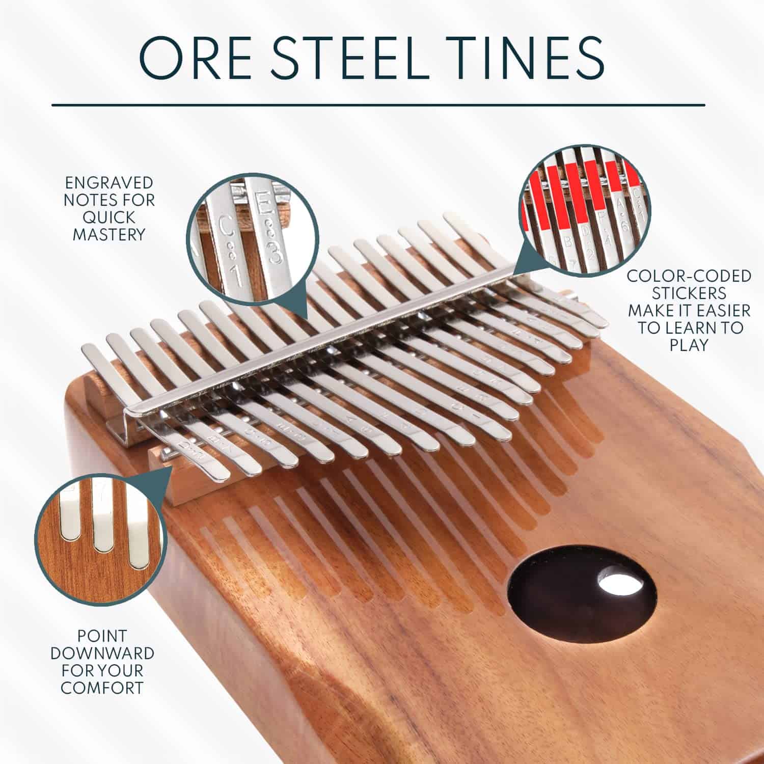 Kalimba UNOKKI de 17 Teclas | Piano de Pulgar de Madera de - Imagen 6