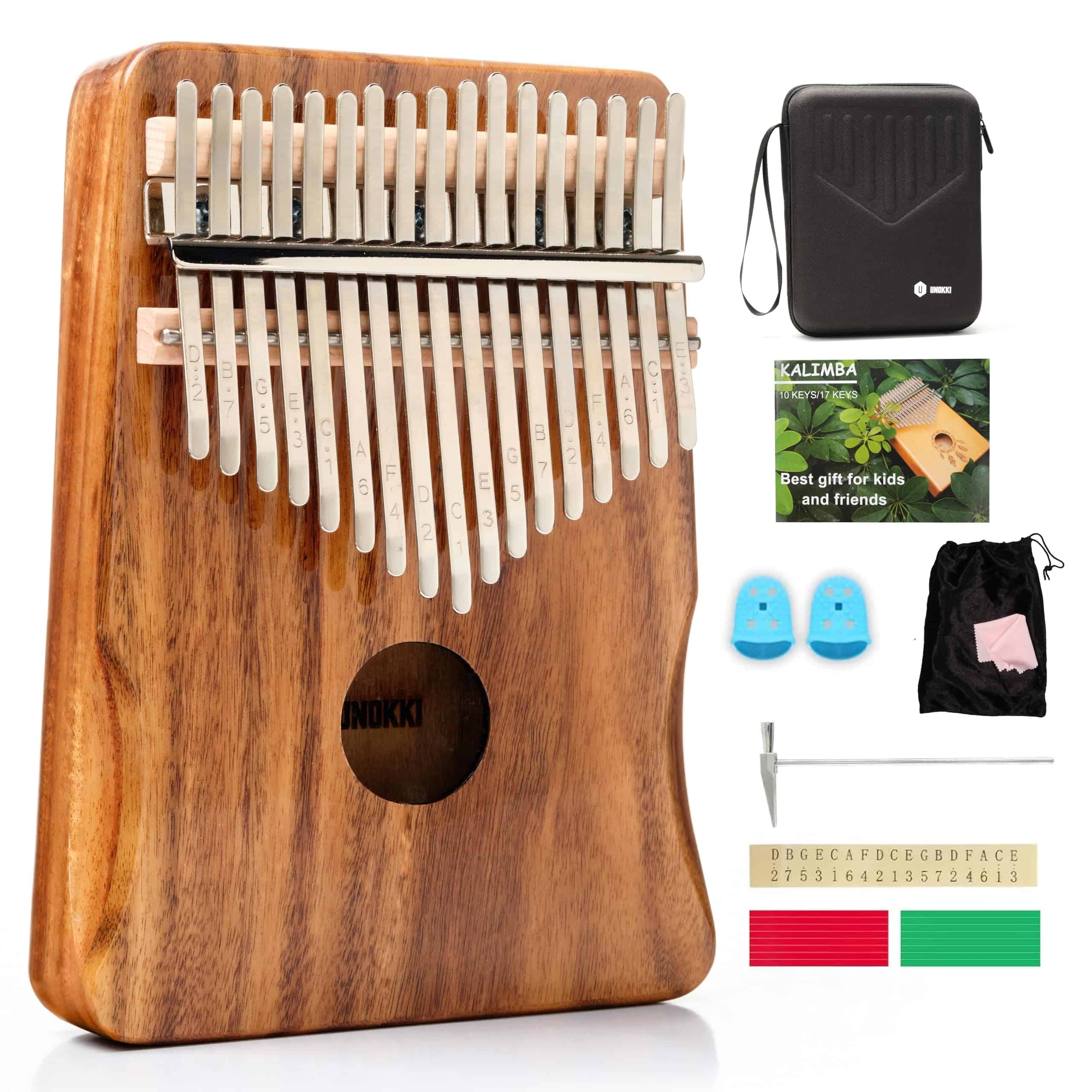 Kalimba UNOKKI de 17 Teclas | Piano de Pulgar de Madera de