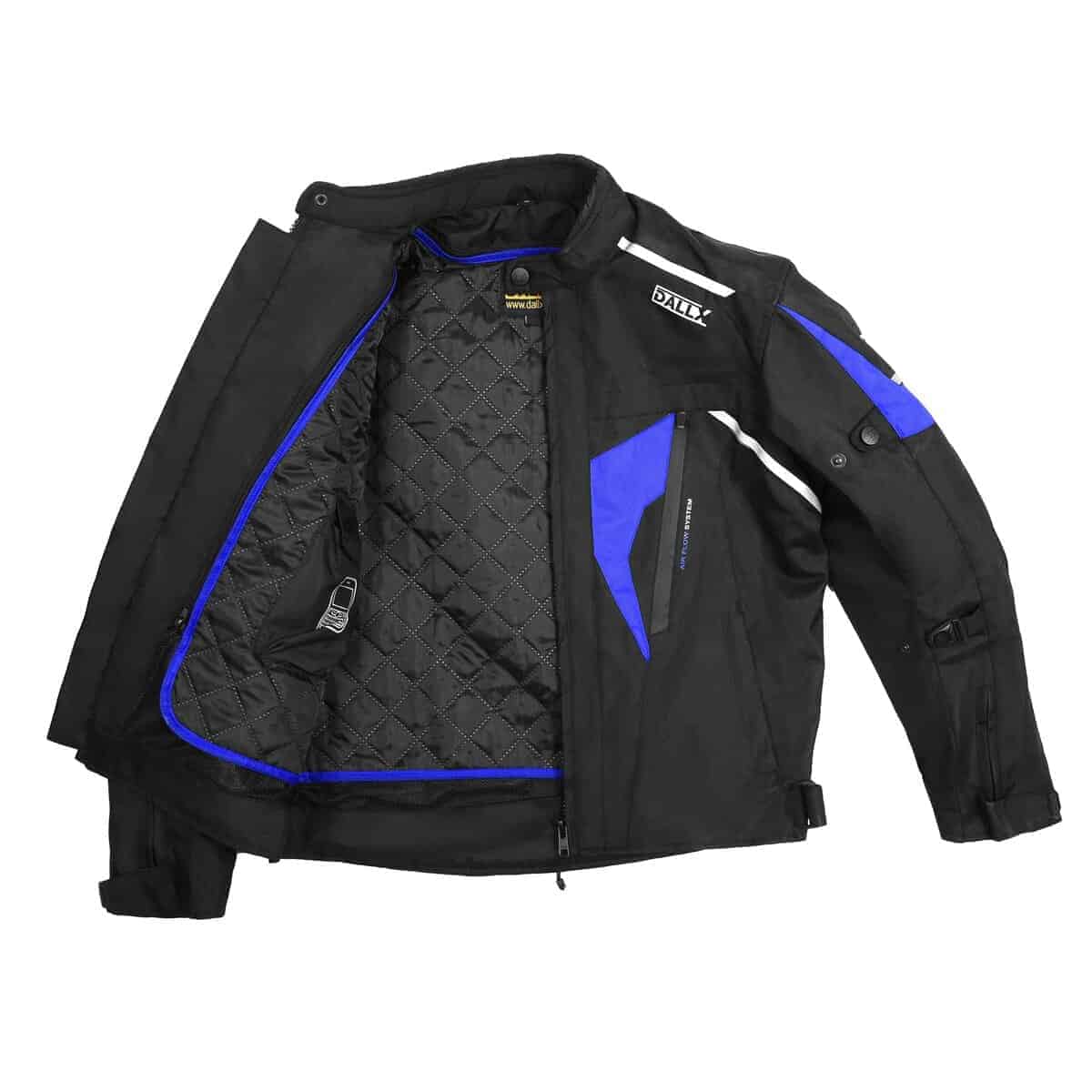 Chaqueta de moto de aventura de tela DALLX con -Negro Azul - Imagen 6