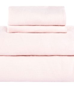 Set de sábanas de lino Bokser Home Cal King Pink Sand -