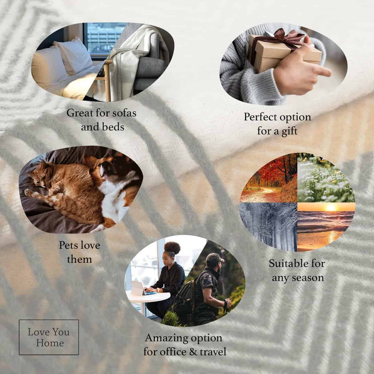 Manta de Lana Merino LYHome - Cálida para Climas Fríos, las - Imagen 4