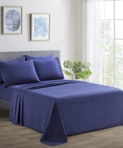 Juego de Sábanas Ultra Suaves de Bambú -Azul Marino