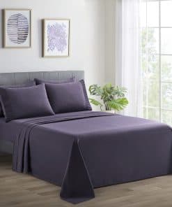 Juego de Sábanas Ultra Suaves de Bambú -Berenjena