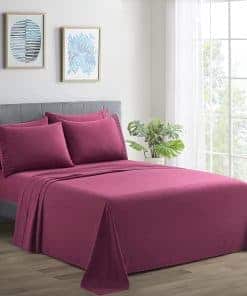 Juego de sábanas Ultra Suaves y Sedosas -Borgoña