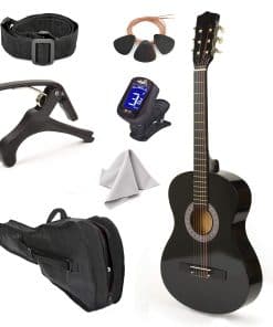 Guitarra de Madera para Zurdos de 30" -Negro
