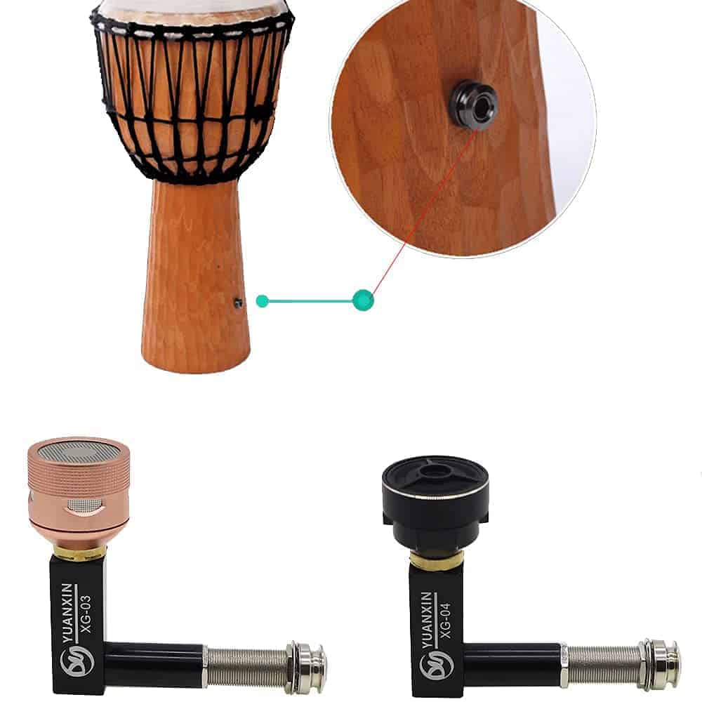 Captador de Tambor Africano con Micrófono Pick Up Djembe