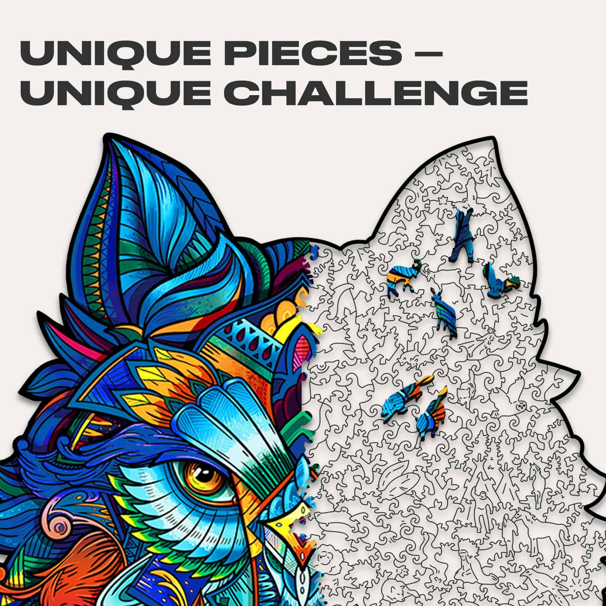 Rompecabezas de Madera Original de UNIDRAGON - Lobo - Imagen 9