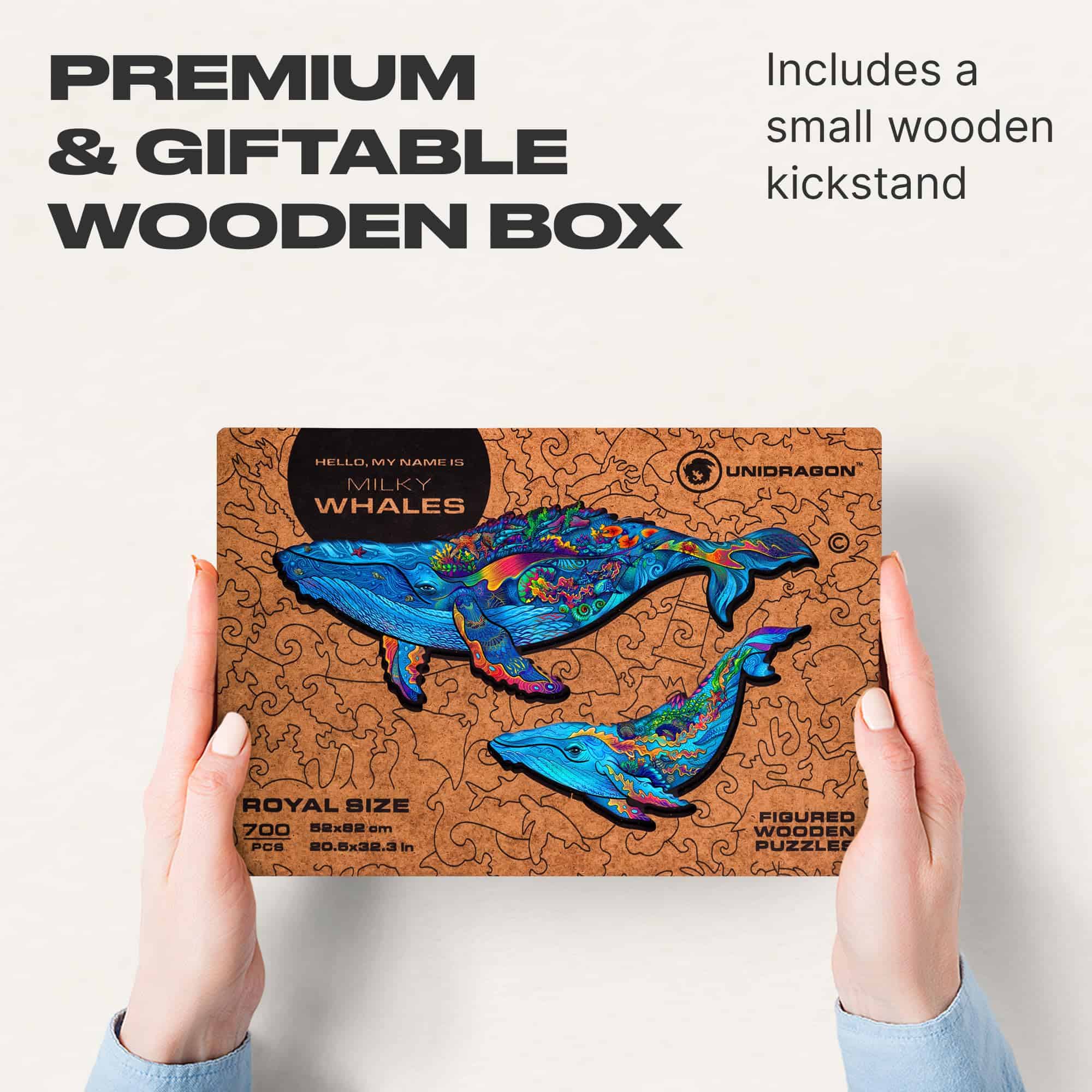 Rompecabezas de Madera Original UNIDRAGON - Ballenas - Imagen 5