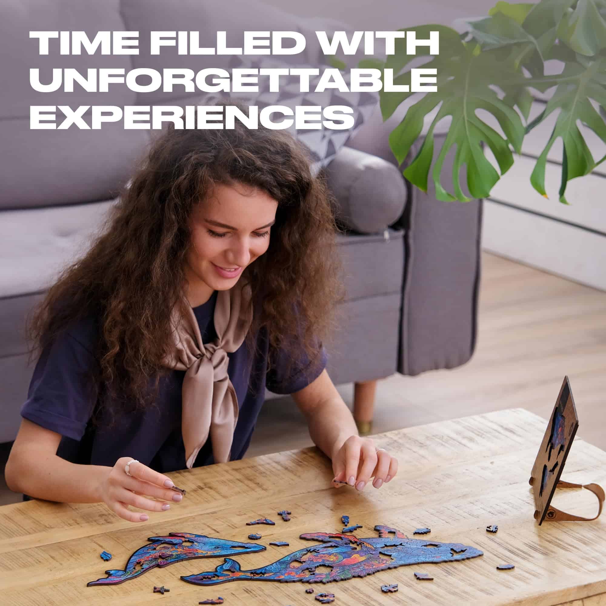 Rompecabezas de madera original UNIDRAGON - Ballenas - Imagen 4